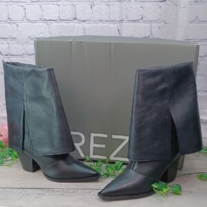 Arezzo Bianca Fold Over Skirt Bootie NIB